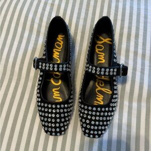 Sam Edelman Black and Silver Studded Flats